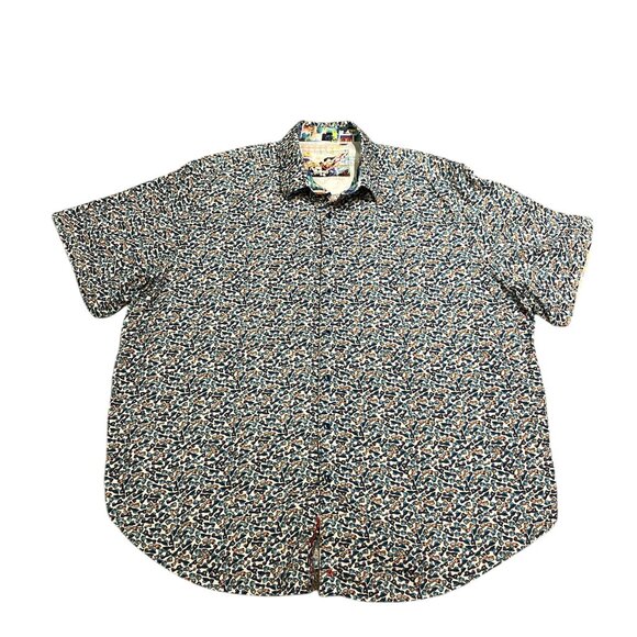 ROBERT GRAHAM Men's Short Sleeved Shirt Size 3XL Sunglasses Vacation 100% Cotton - Picture 3 of 12